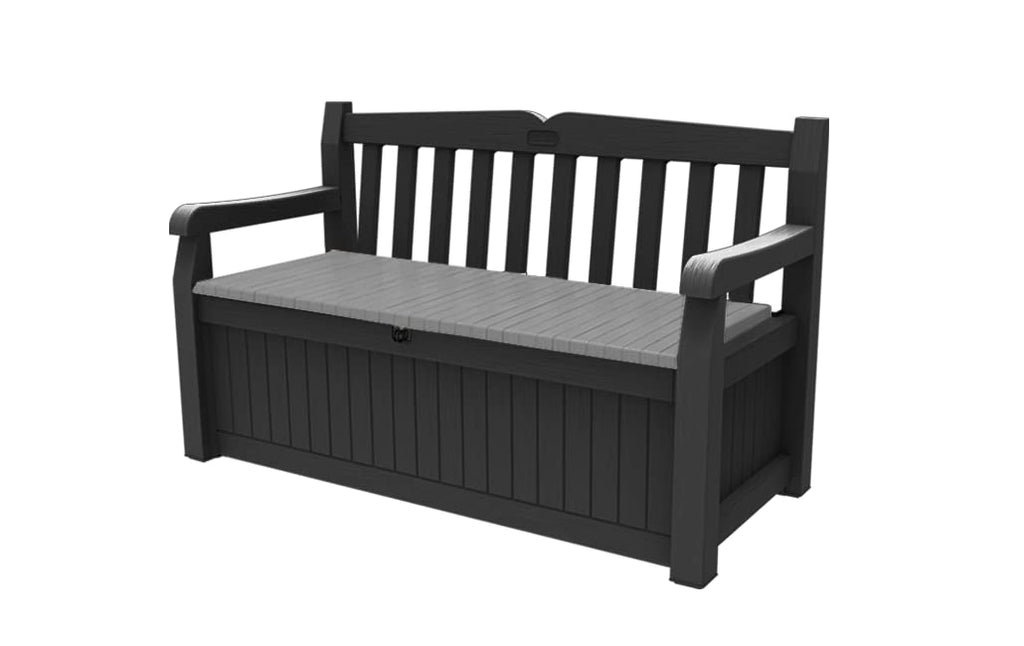 265L Outdoor Garden Storage Bench Box with Seating for 2, Weather Resistant Grey