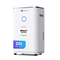 20L Portable Dehumidifier with Digital Display, Laundry Drying & Continuous Drainage