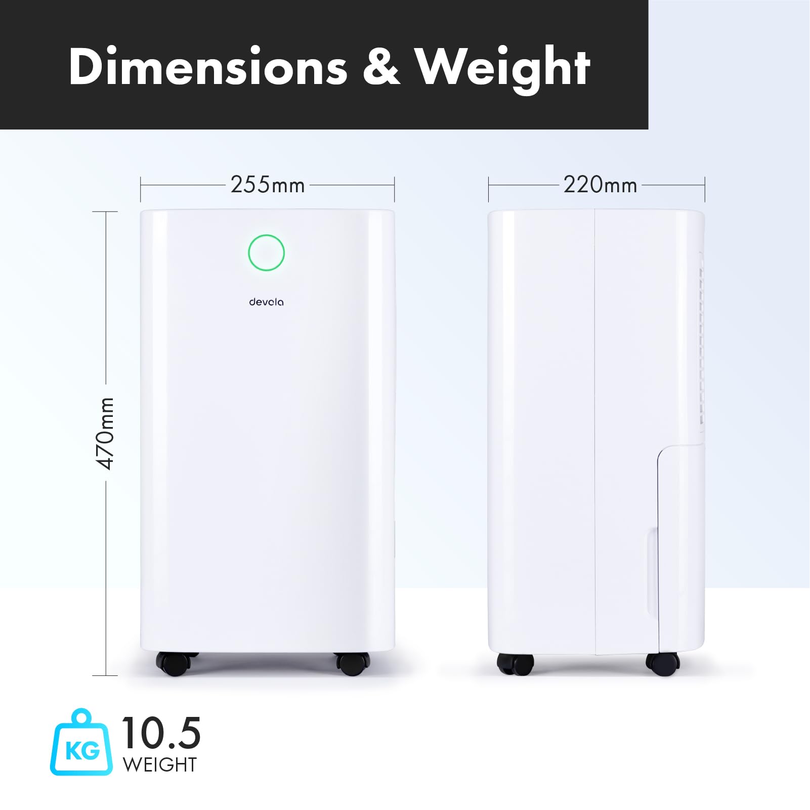 12L Low Energy Dehumidifier with Laundry Drying Mode & Continuous Drainage