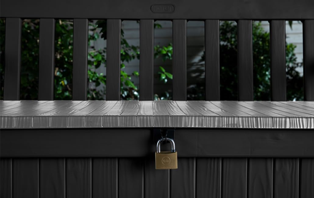 265L Outdoor Garden Storage Bench Box with Seating for 2, Weather Resistant Grey