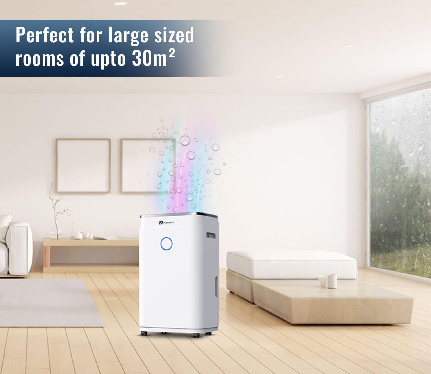 20L Portable Dehumidifier with Digital Display, Laundry Drying & Continuous Drainage