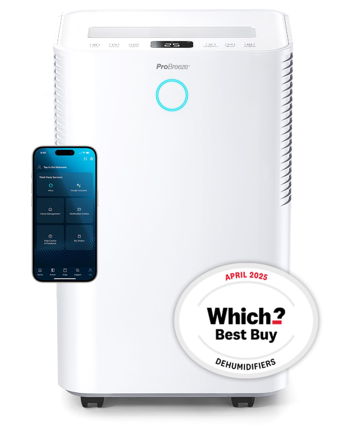 20L Smart WiFi Dehumidifier with Humidity Sensor, Laundry Mode & Continuous Drainage