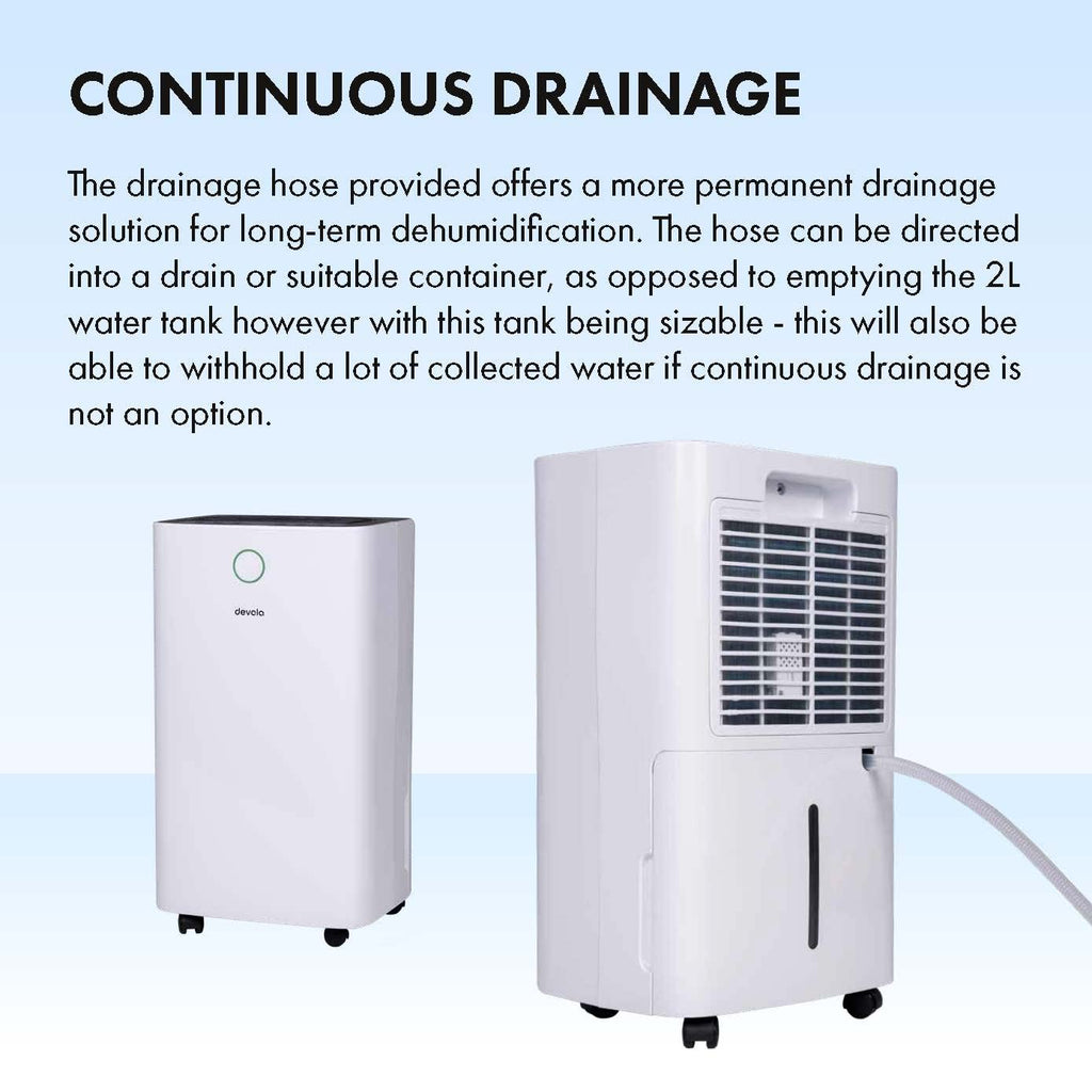 12L Low Energy Dehumidifier with Laundry Drying Mode & Continuous Drainage