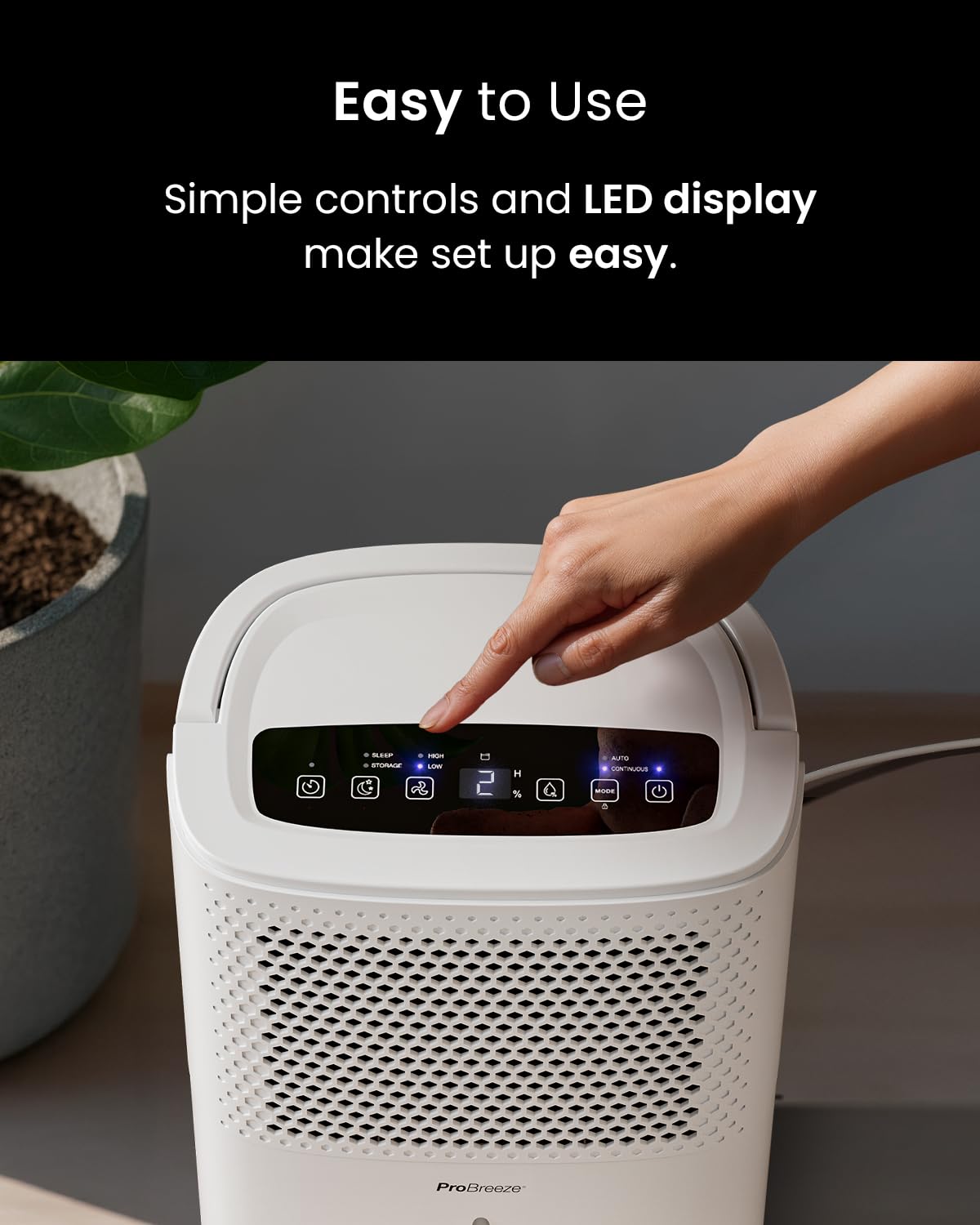 12L Compact Dehumidifier with Humidity Sensor, Sleep Mode & Laundry Drying