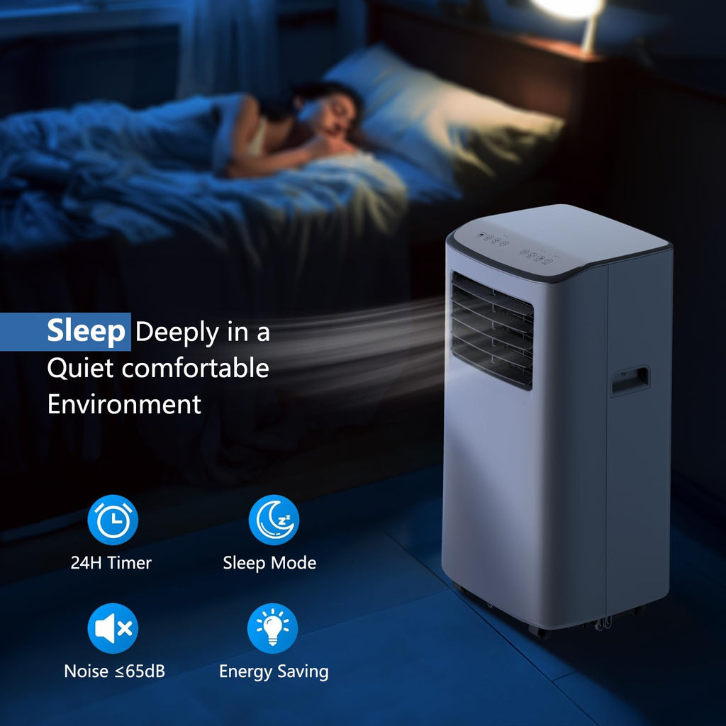 7000 BTU Portable Air Conditioner with Cooling, Fan, Dehumidifier & Sleep Mode