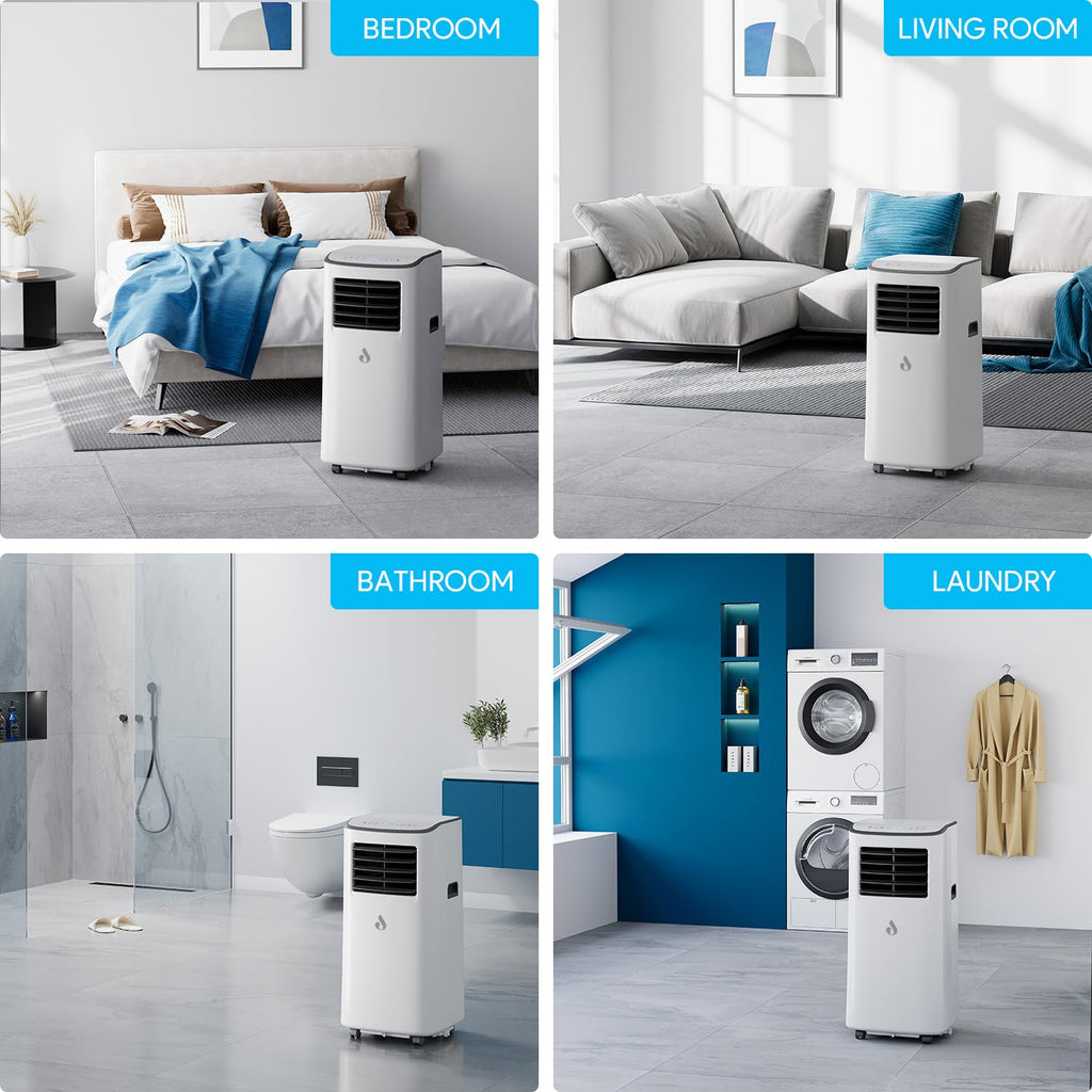 7000 BTU Portable Air Conditioner with Cooling, Fan, Dehumidifier & Sleep Mode