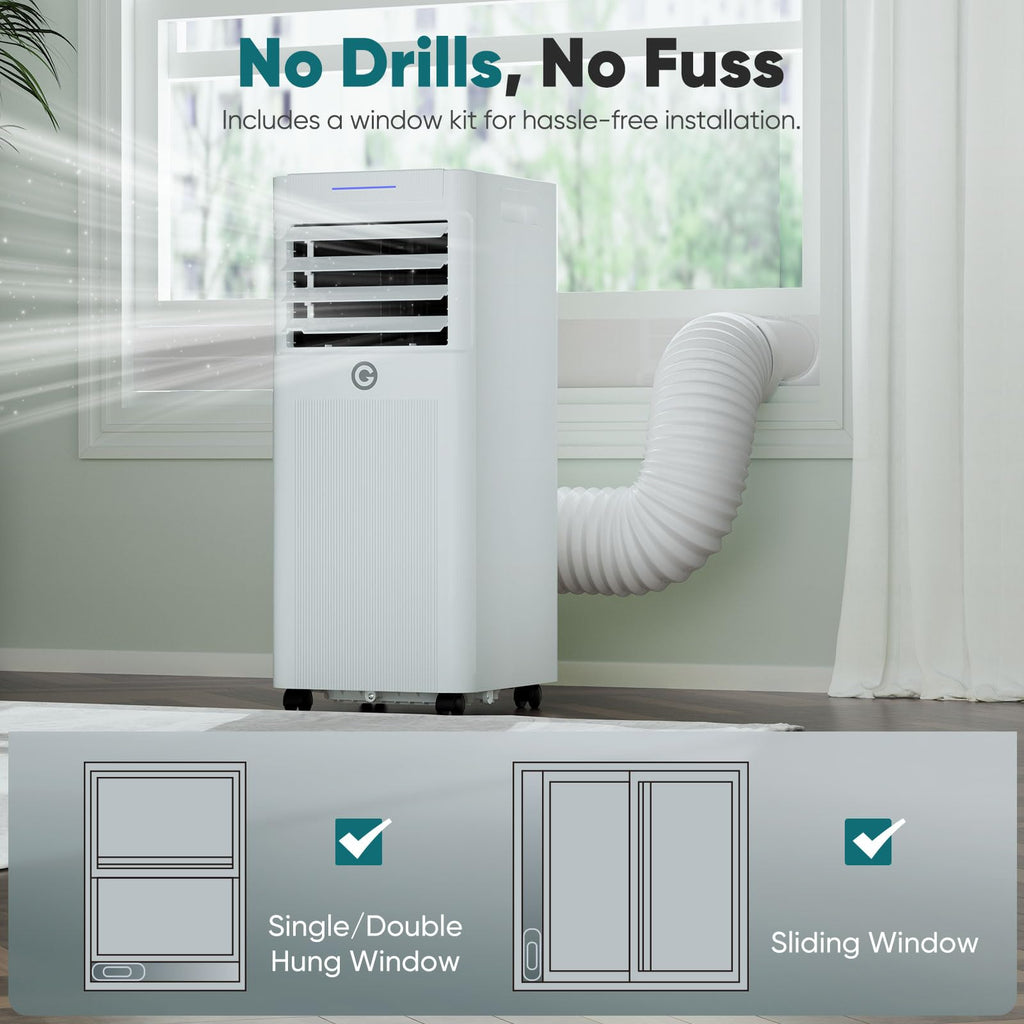 9000 BTU Portable Air Conditioner with Cooling, Fan & Dehumidifier Function