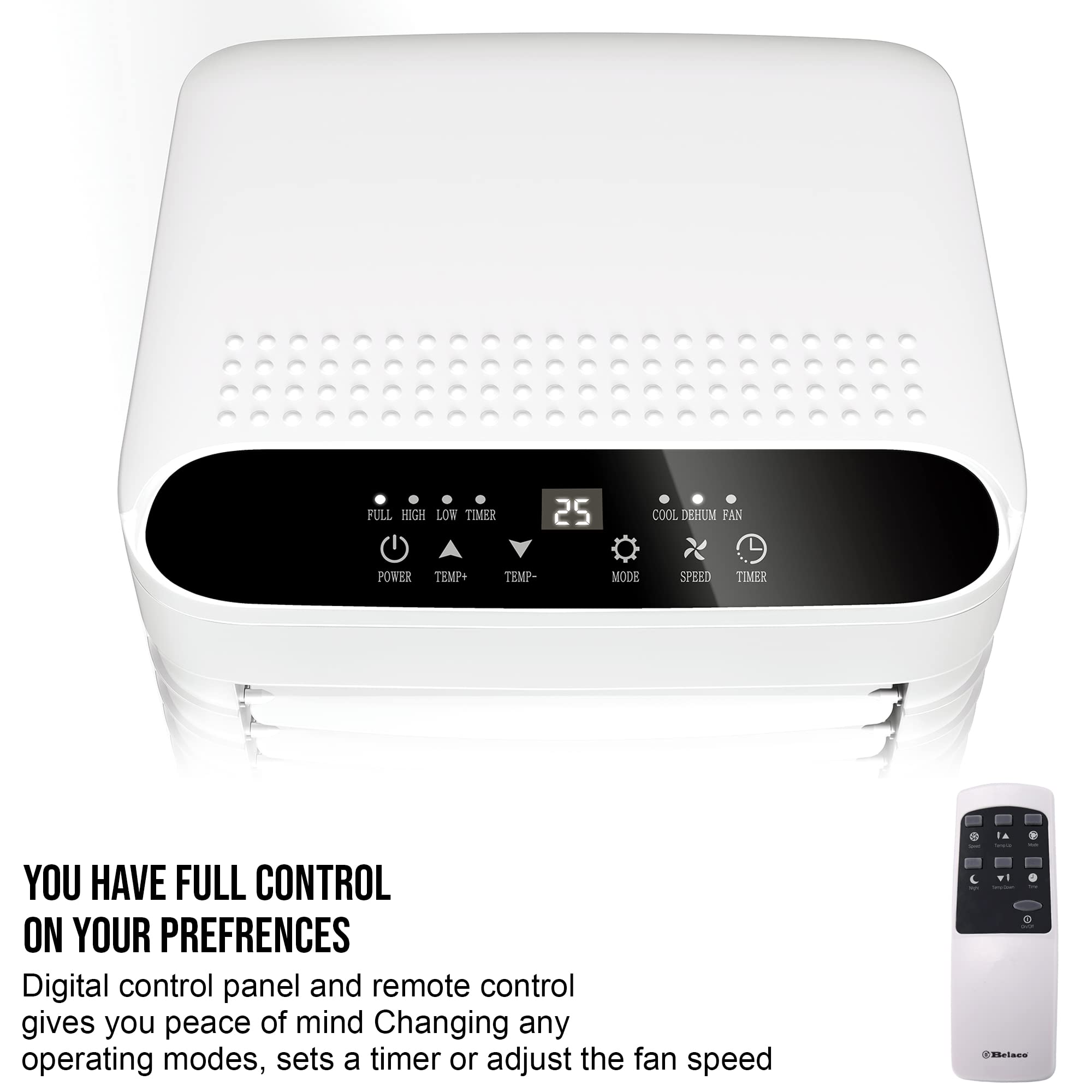 9000 BTU Portable Air Conditioner with Fan, Dehumidifier & Timer Function