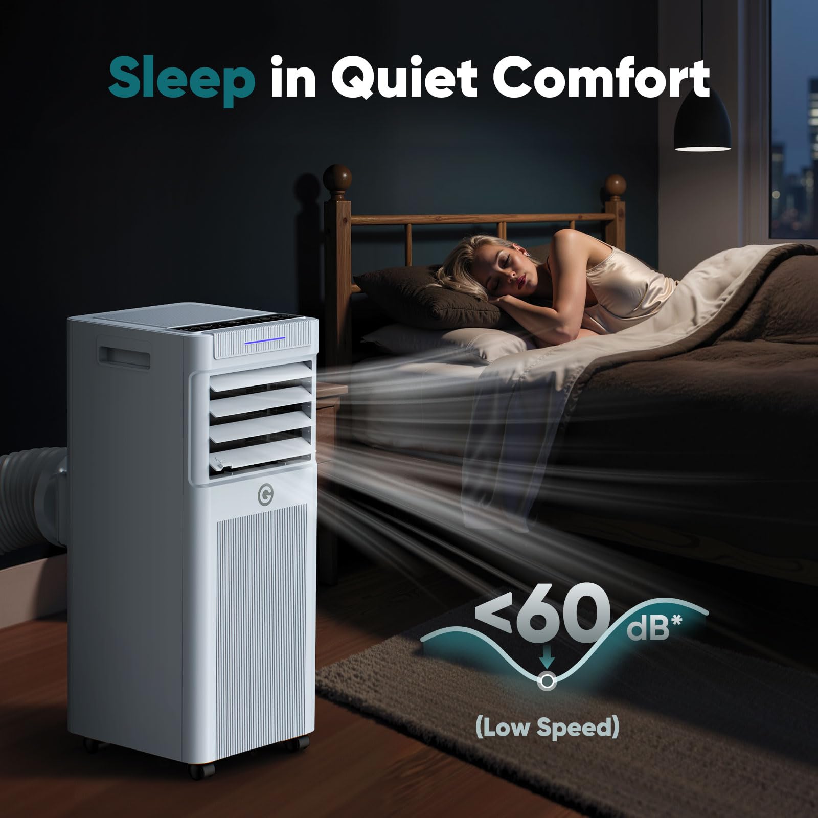 9000 BTU Portable Air Conditioner with Cooling, Fan & Dehumidifier Function