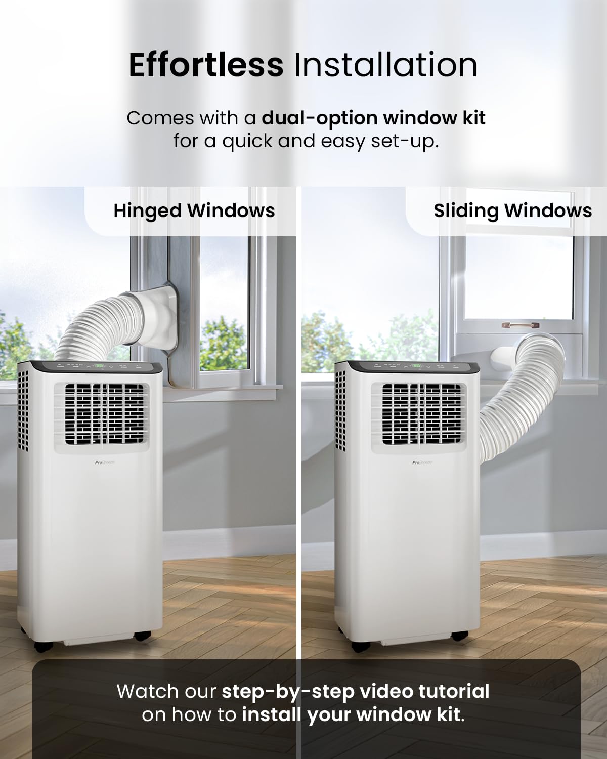 9000 BTU Smart Portable Air Conditioner with WiFi, Dehumidifier & Sleep Mode