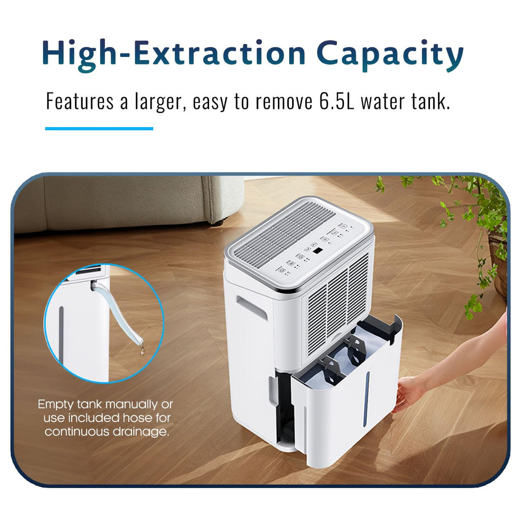 20L Portable Dehumidifier with Digital Display, Laundry Drying & Continuous Drainage