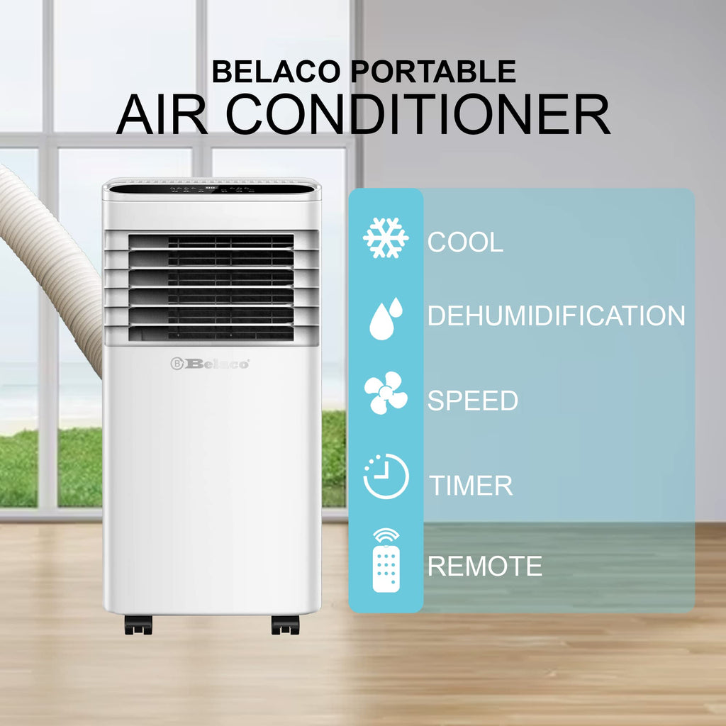 9000 BTU Portable Air Conditioner with Fan, Dehumidifier & Timer Function