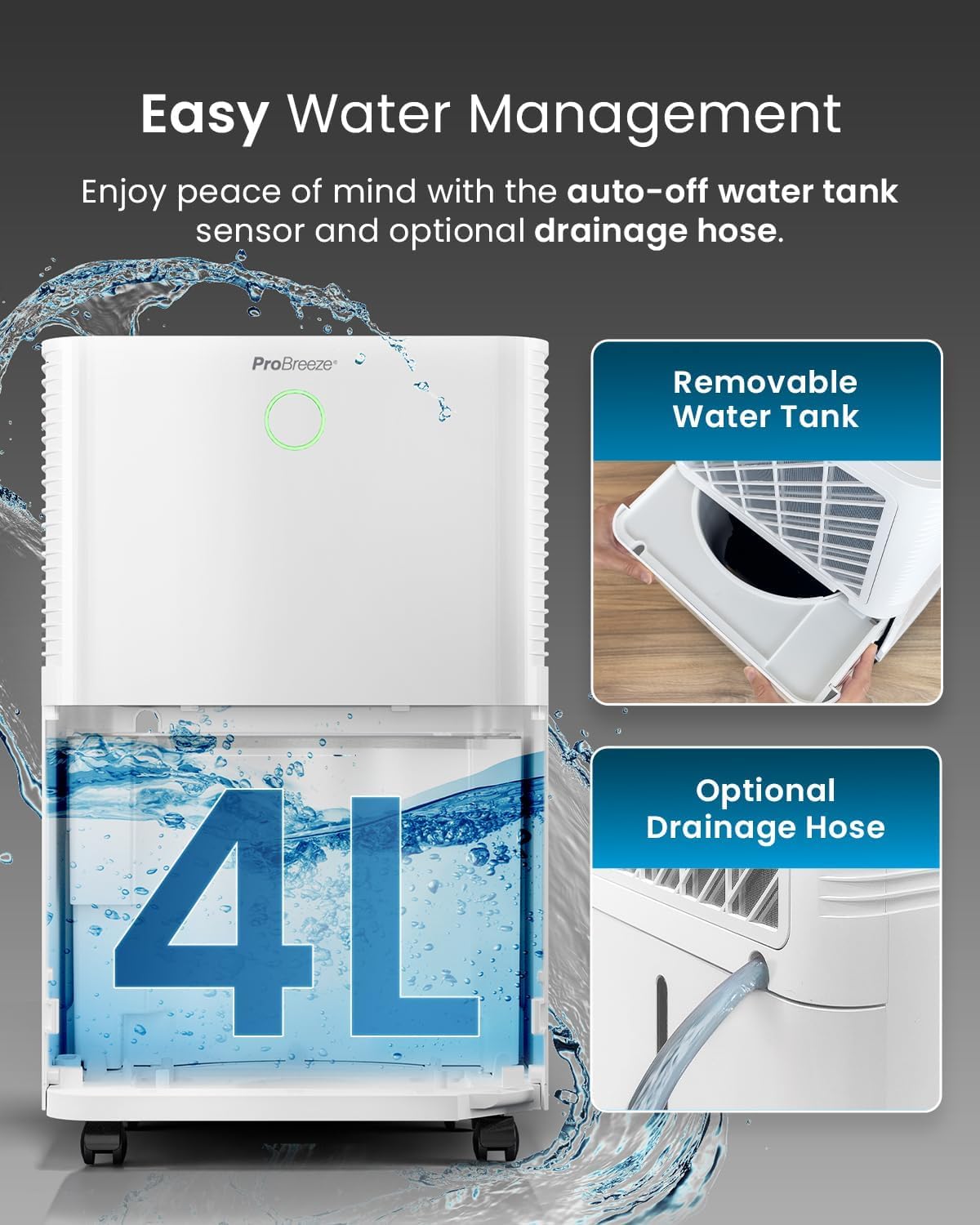 20L Smart WiFi Dehumidifier with Humidity Sensor, Laundry Mode & Continuous Drainage