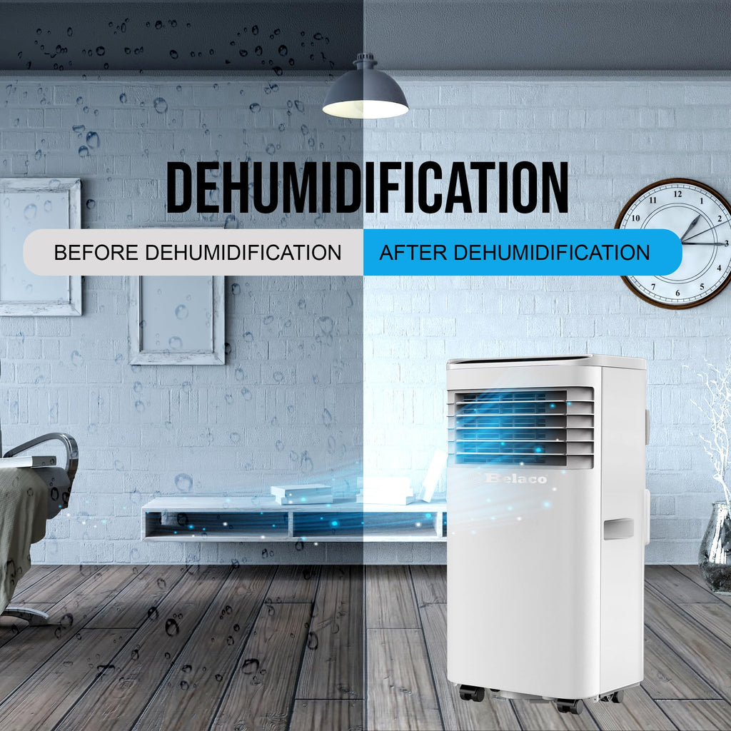 9000 BTU Portable Air Conditioner with Fan, Dehumidifier & Timer Function